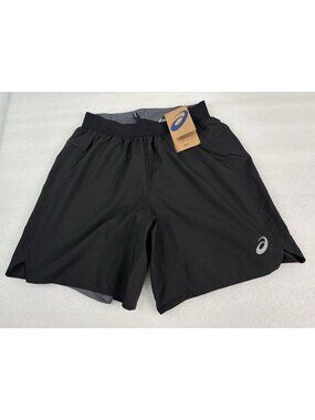NWT ASICS 2 in 1 7” Running Shorts Women’s Small Black Lined Reflective